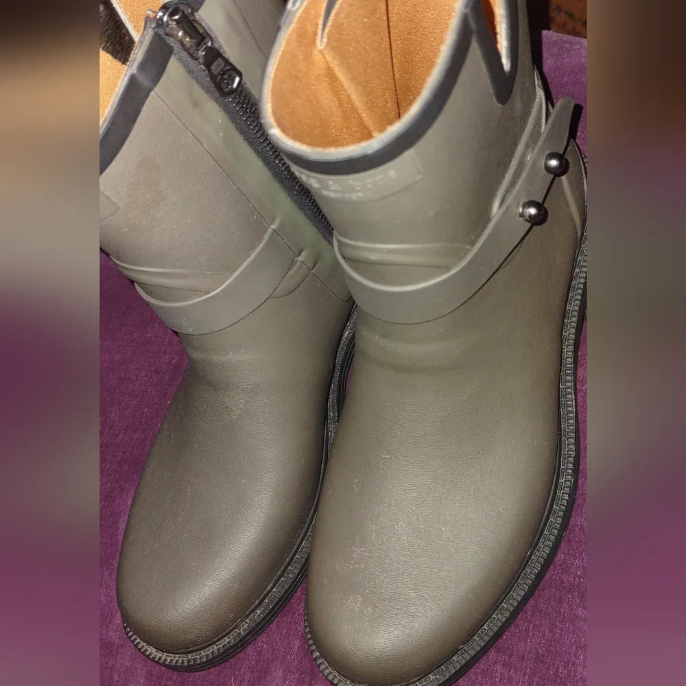 Rag And Bone Moto Rain Boots Smoke Sz 36 /5.5-6 Rag Bone Excellent Condition